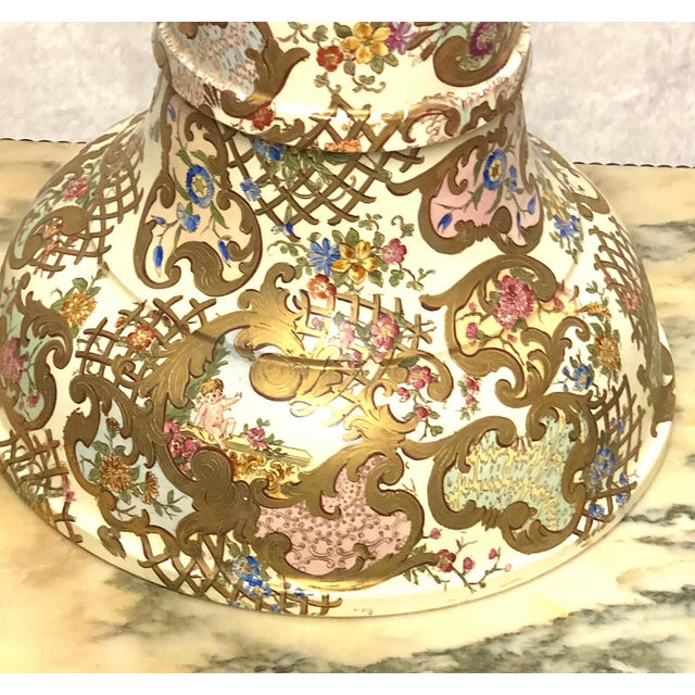 Antique Fischer J. Budapest Charlotte Porcelain Flower Stand, 1890 For Sale - Image 13 of 13