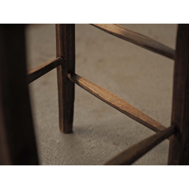 French Folk Art Wood and Rush Chair, 1900s For Sale - Image 11 of 14