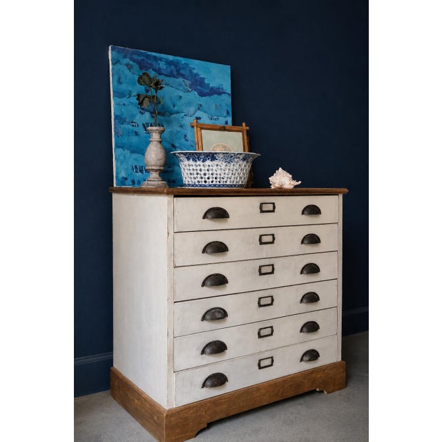 Industrial Antique English Six-Drawer Archival Chest, 1900s For Sale - Image 3 of 9