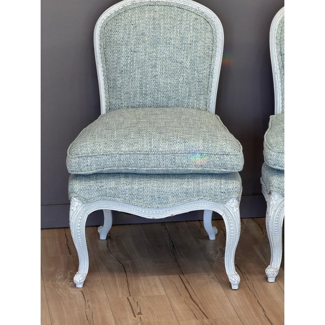 Pair of Mid-20th Century Louis XVI Style Slipper Chairs For Sale - Image 6 of 10