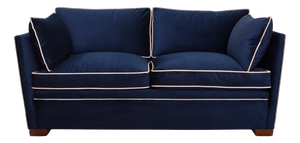 Blue Velvet 2-Seater Sofa, 1980s