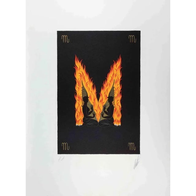 Erté, Letter M, 1970s, Lithograph For Sale - Image 4 of 4