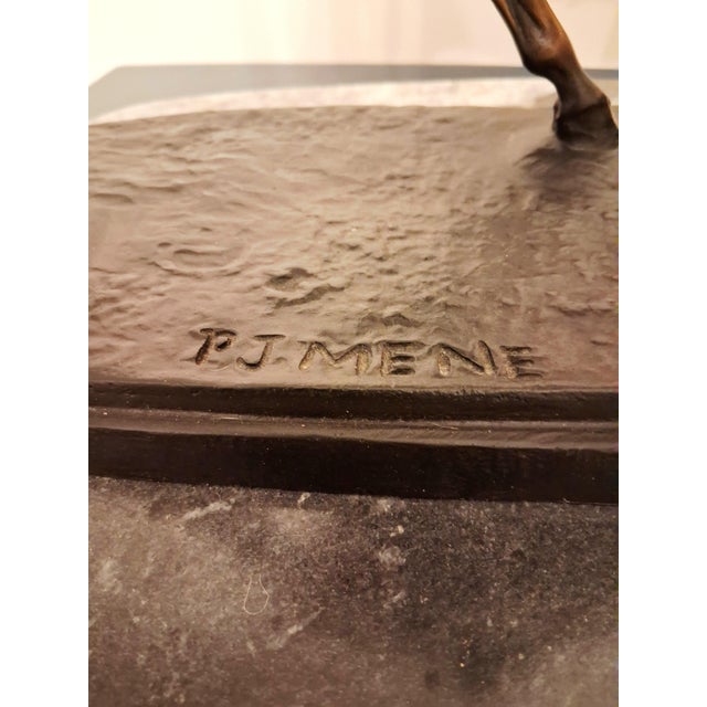 Late 19th Century Bronze Statue by Pierre Jules Mene "After the Race" For Sale - Image 9 of 10