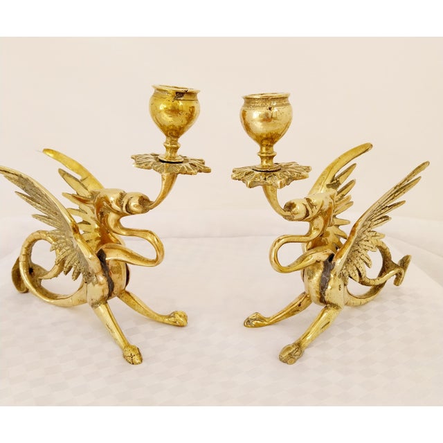 Vintage Brass Dragon Candleholders, 1960s, Set of 2 For Sale - Image 3 of 10