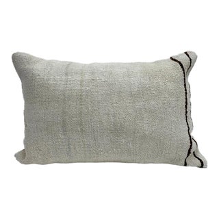 Turkish Hemp Pillow Cushion Natural Beige Brown Gray Pillow Cushion Cover 16" x 24" For Sale