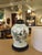 Beautiful vintage Chinese porcelain ginger jar–form table lamp featuring a hand-painted figural court scene in soft...