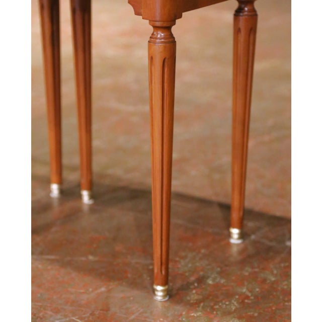 Pair of Late 20th Century French Louis XVI Walnut Bedside Tables With Drawers For Sale - Image 11 of 15