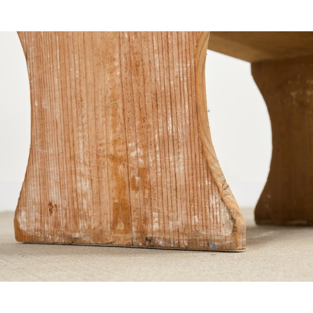 19th C. French Country Pine Farmhouse Cupboard Shelf Étagère 7 Ft For Sale - Image 11 of 15