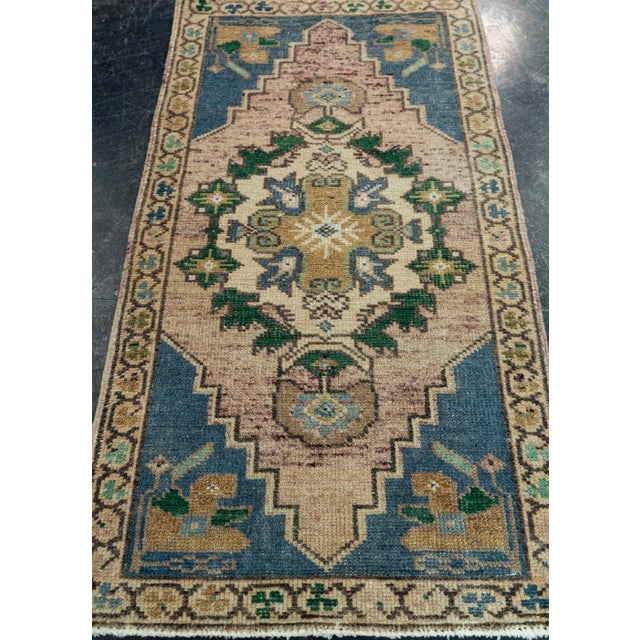 Turkish Mini Rug Oriental Hand Knotted Vintage Rug 1'8" x 3' #20740 Explore a curated collection of hallway runners, wool...