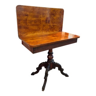 Early 19th Century William the IV Flip Top Pedestal Game Table Console. For Sale
