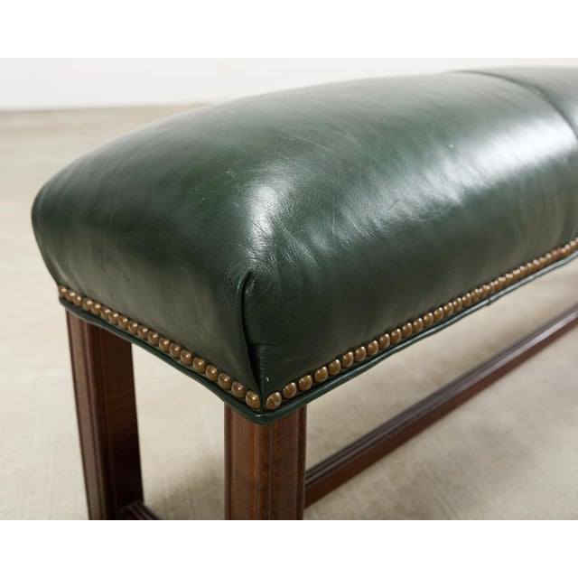 Elongated Georgian Style Mahogany Leather Footstool For Sale - Image 9 of 18