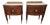 Mid-Century Italian Art Deco Style Nightstands in Walnut with Glass Tops, 1950s, Set of 2 For Sale