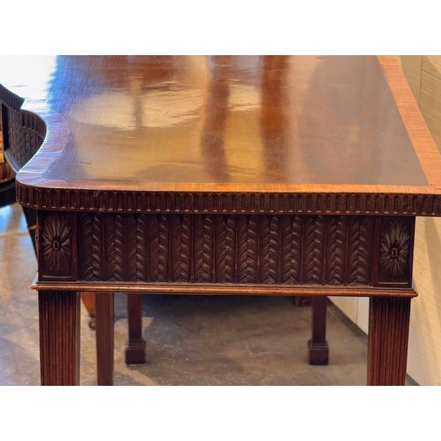 Brown Late 19th Century English Mahogany Serpentine Server For Sale - Image 8 of 13