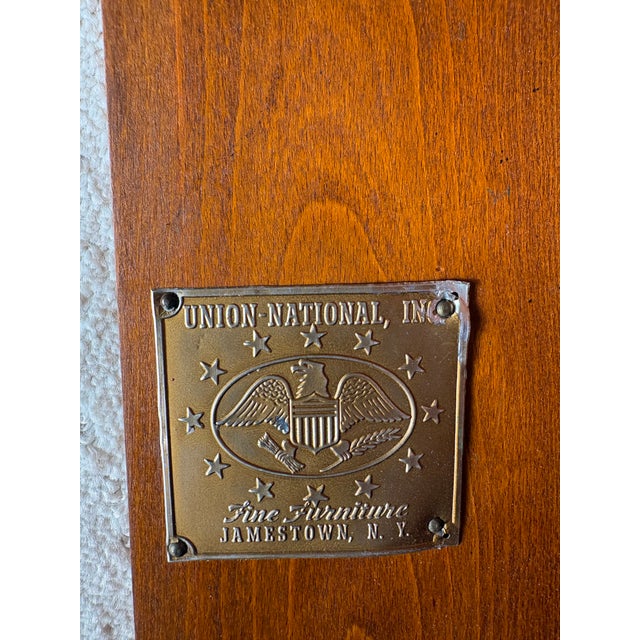 Vintage Secretary Desk by Union National (Jamestown, NY) painted red. pull out, fold out desk top with and pocket drawers