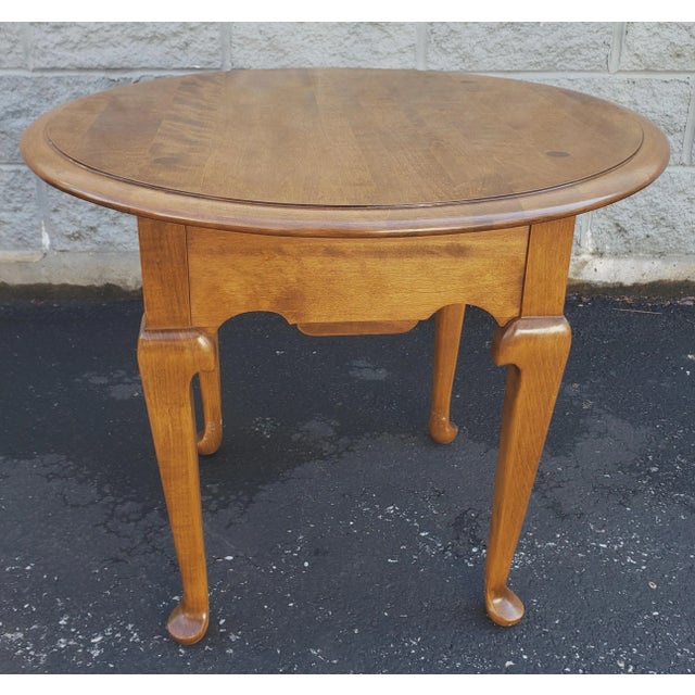 Mid-Century Ethan Allen Heirloom Maple Queen Anne Side Table For Sale In Washington DC - Image 6 of 6