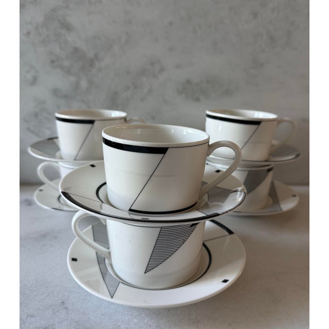 Christopher Stuart Optima Coffee Cups and Saucers - Set of 6 For Sale In Austin - Image 6 of 11