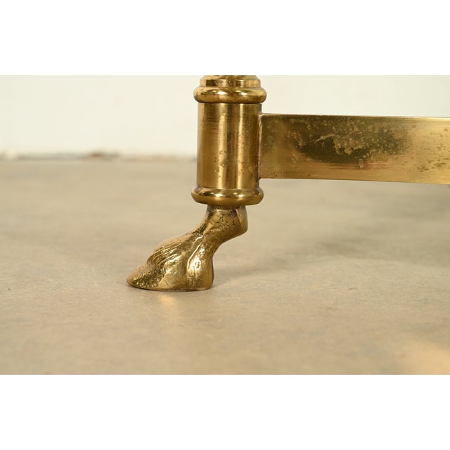 LaBarge Hollywood Regency Brass and Glass Hooved Feet Cocktail Table, Circa 1960s For Sale - Image 12 of 14