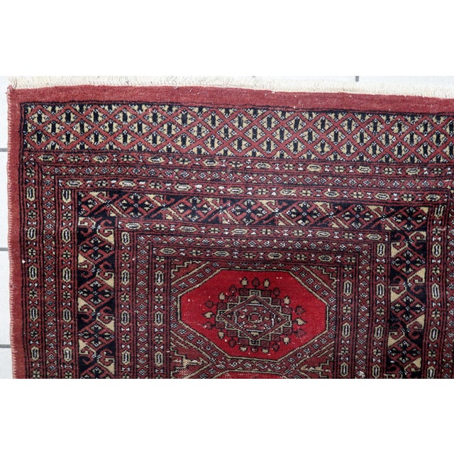 1930s, Antique Uzbek Bukhara Handmade Rug 3 X 5 For Sale - Image 10 of 12