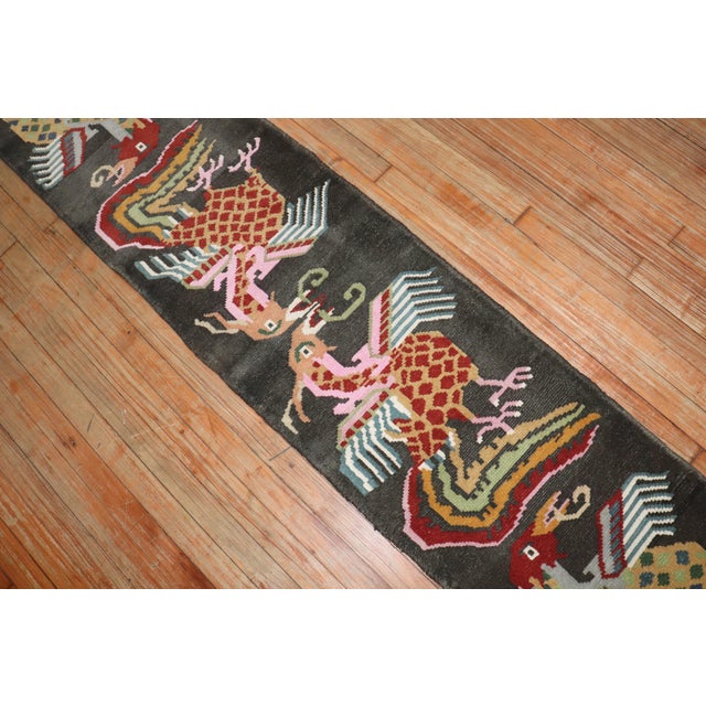 Late 20th Century Vintage Zabihi Collection Narrow Tibetan Runner - 1'7" x 8'4" For Sale - Image 5 of 7