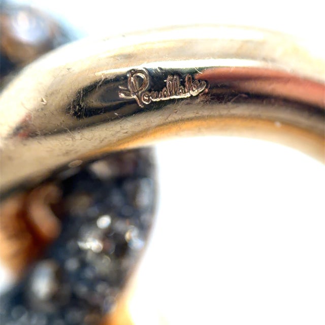 Metal Pomellato, Silver-Topped, 18k Rose Gold and Brown Diamond Tango Bracelet, 14cttw For Sale - Image 7 of 9
