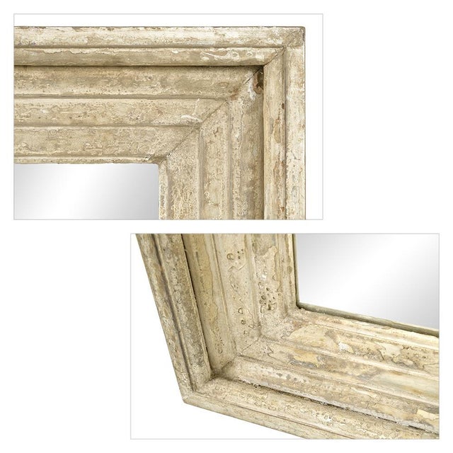 Mirror in Patinated Solid Wood For Sale - Image 3 of 5