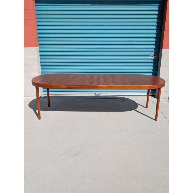 Just in—a beautifully preserved Mid Century Modern expandable dining table by Skaraborgs Möbelindustri, Sweden, c.1960s....