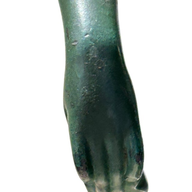Metal Denis Belembert, Dancer with Drapery, 1920s, Marble Base For Sale - Image 7 of 10
