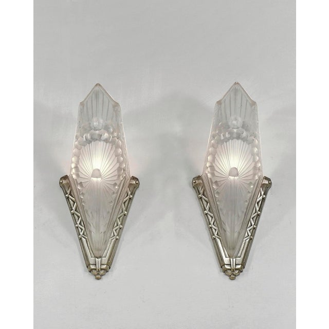 Charles Schneider French Art Deco Wall Sconces by Charles Schneider 1930 France - A Pair For Sale - Image 4 of 10