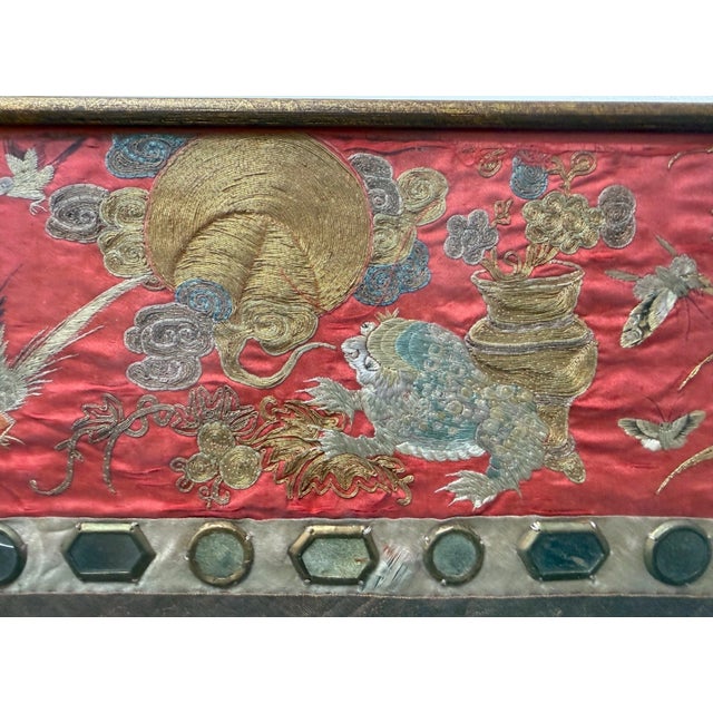 Huge Antique 1800's Chinese Altar Table Banner Embroidery Tapestry Needlepoint For Sale - Image 12 of 18