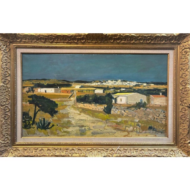 Work on canvas sold with original frame Total size with frame 66x100 cm Vérène Mettler is a Swiss artist known for her...