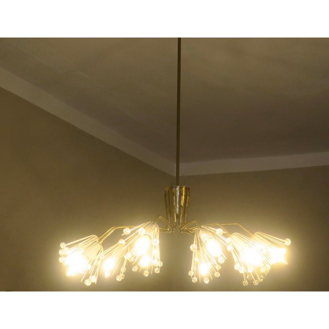 Rupert Nikoll Elliptical Brass and Glass Chandelier by Emil Stejnar for Rupert Nikoll, 1950s For Sale - Image 4 of 15