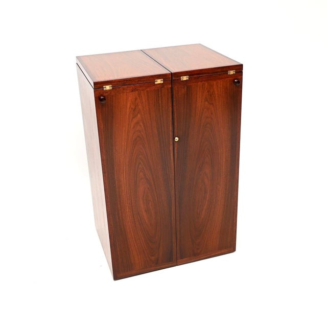 Black Vintage Danish Captains Bar by Reno Wahl Iversen for Dyrlund, 1960s For Sale - Image 8 of 15