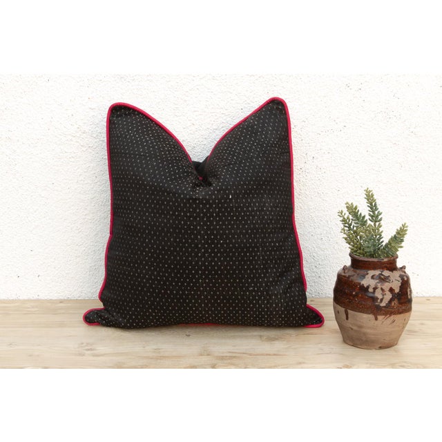 Vana Black Dotted Ahir Handloom Pillow For Sale In Los Angeles - Image 6 of 6
