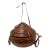 Antique Ethiopian Agelgil Woven Rattan & Leather Covered Basket 10" Diameter For Sale
