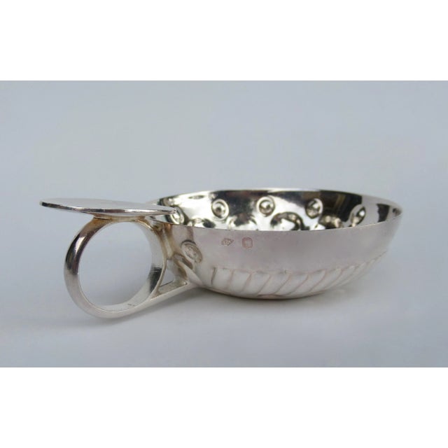 Vintage C.1930's-50's French Sterling Silver Over Copper Sommelier Wine Tastevin Cup and Silver Chain For Sale In West Palm - Image 6 of 12