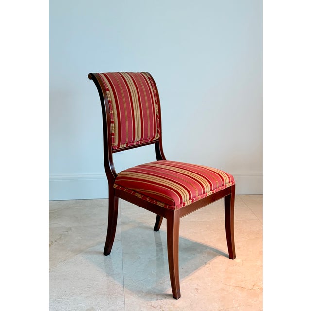 English Set of 6 Kindel 75-070 Sleigh Back Mahogany Dining Side Chairs For Sale - Image 3 of 10