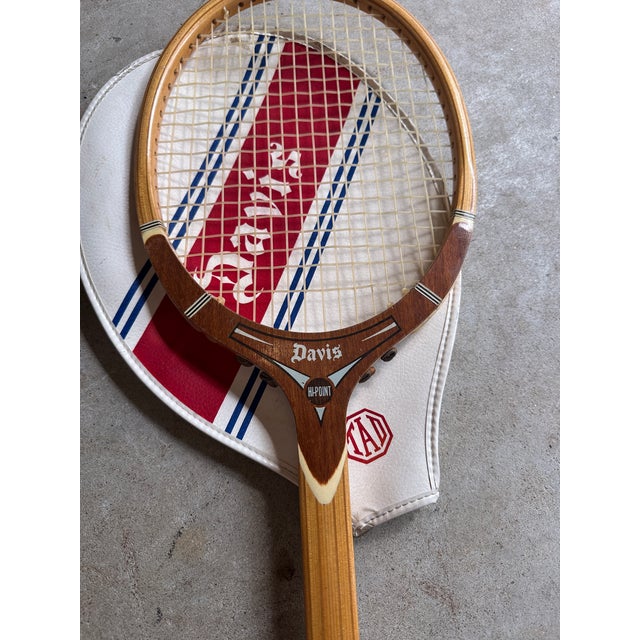 Vintage Collection of Wooden Tad Davis Tennis Rackets With Covers For Sale - Image 11 of 11
