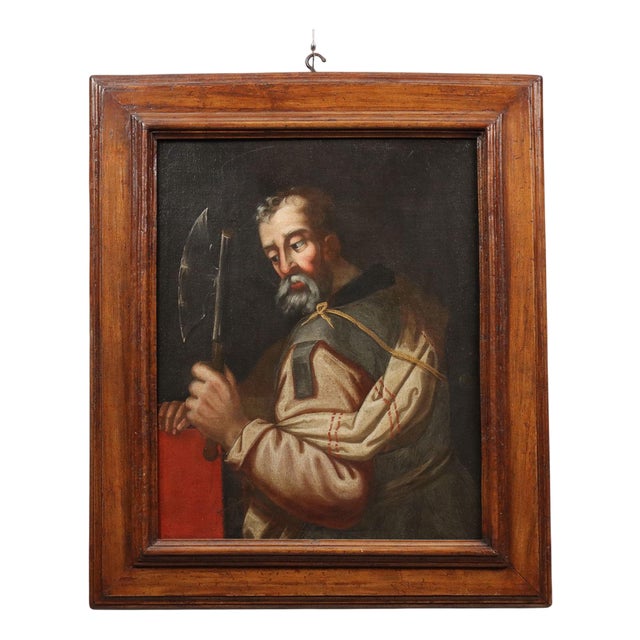 Saint Jude Thaddeus, Oil on Canvas, Framed For Sale