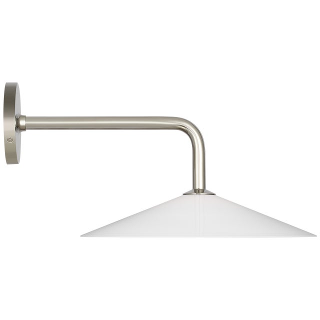 Ponce 9" Sconce in Polished Nickel with Milk White Glass Shade Designer: Amber Lewis Finish: Polished Nickel Height: 8.5"...