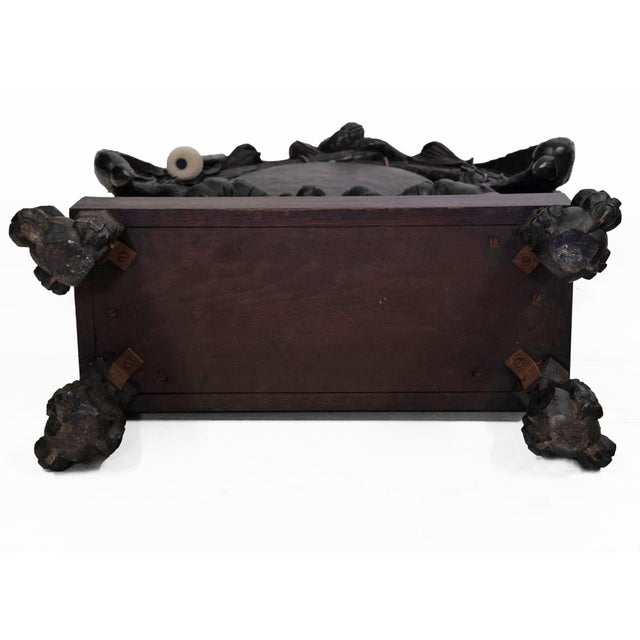 Large Victorian Carved Oak Floor Standing Dinner Gong For Sale - Image 14 of 15