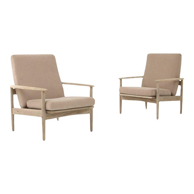 1970s Czech Modernist Upholstered Armchairs - A Pair For Sale