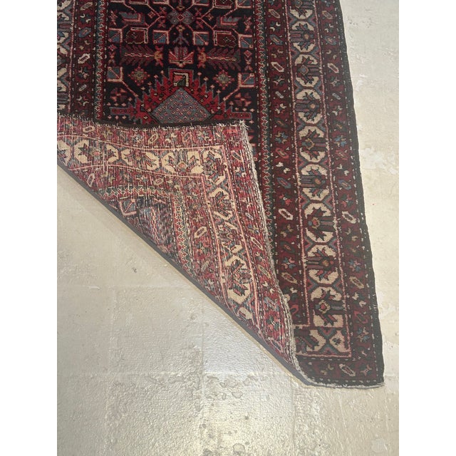 Textile Vintage Persian Runner Rug – Handwoven Wool, Geometric Tribal Design For Sale - Image 7 of 9