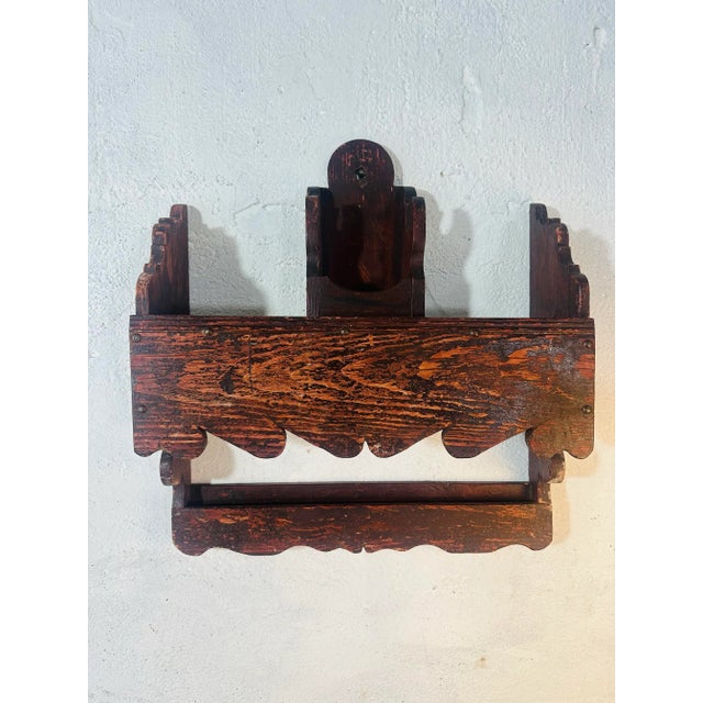 Wood Handmade Wooden Wall Rack For Sale - Image 7 of 9