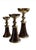 Set of 3 Large Brass and Faux Tortoiseshell Candle Holders For Sale - Image 4 of 4