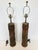 Traditional Vintage Wood and Metal Wallpaper Roller Table Lamps -a Pair For Sale - Image 3 of 14