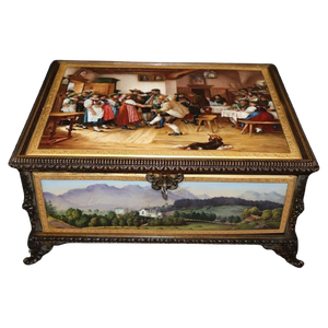 19th Century Bronze MountedHand Painted Porcelain Casket from KPM