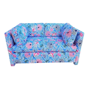 Parsons Loveseat Quadrille Tropicana Upholstery