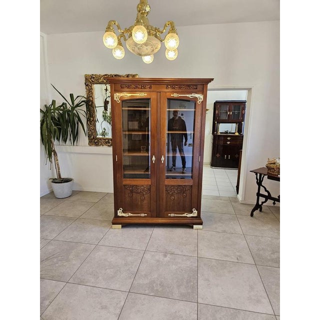 Antique Art Nouveau Glass Display Cabinet, 1920s For Sale - Image 16 of 18