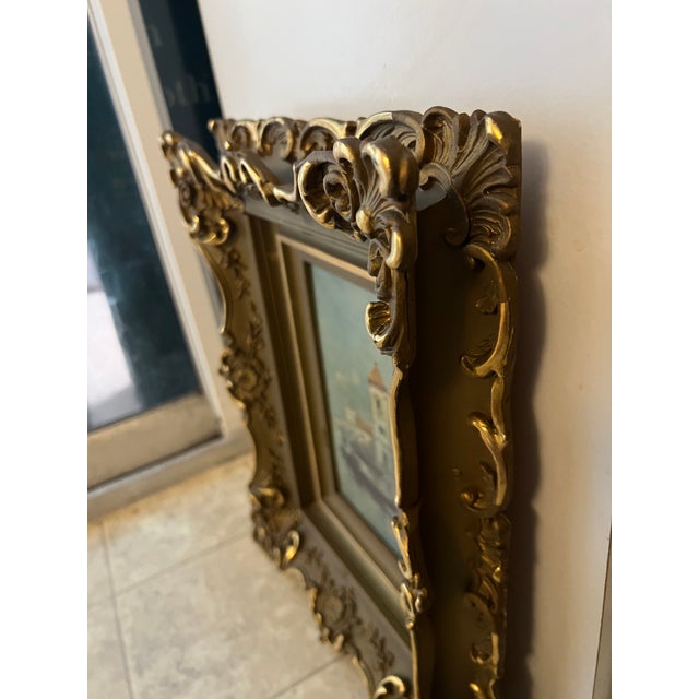 Late 19th Century Rudolf Ribarz (1848–1904) signed "Ribati" Impressionist Venice Canal Gondola Signed Painting in Ornate Gold Frame For Sale - Image 11 of 12