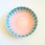A large mid century circular ceramic serving bowl. Lovely scalloped shape with a glaze that fades from blue at the edges...